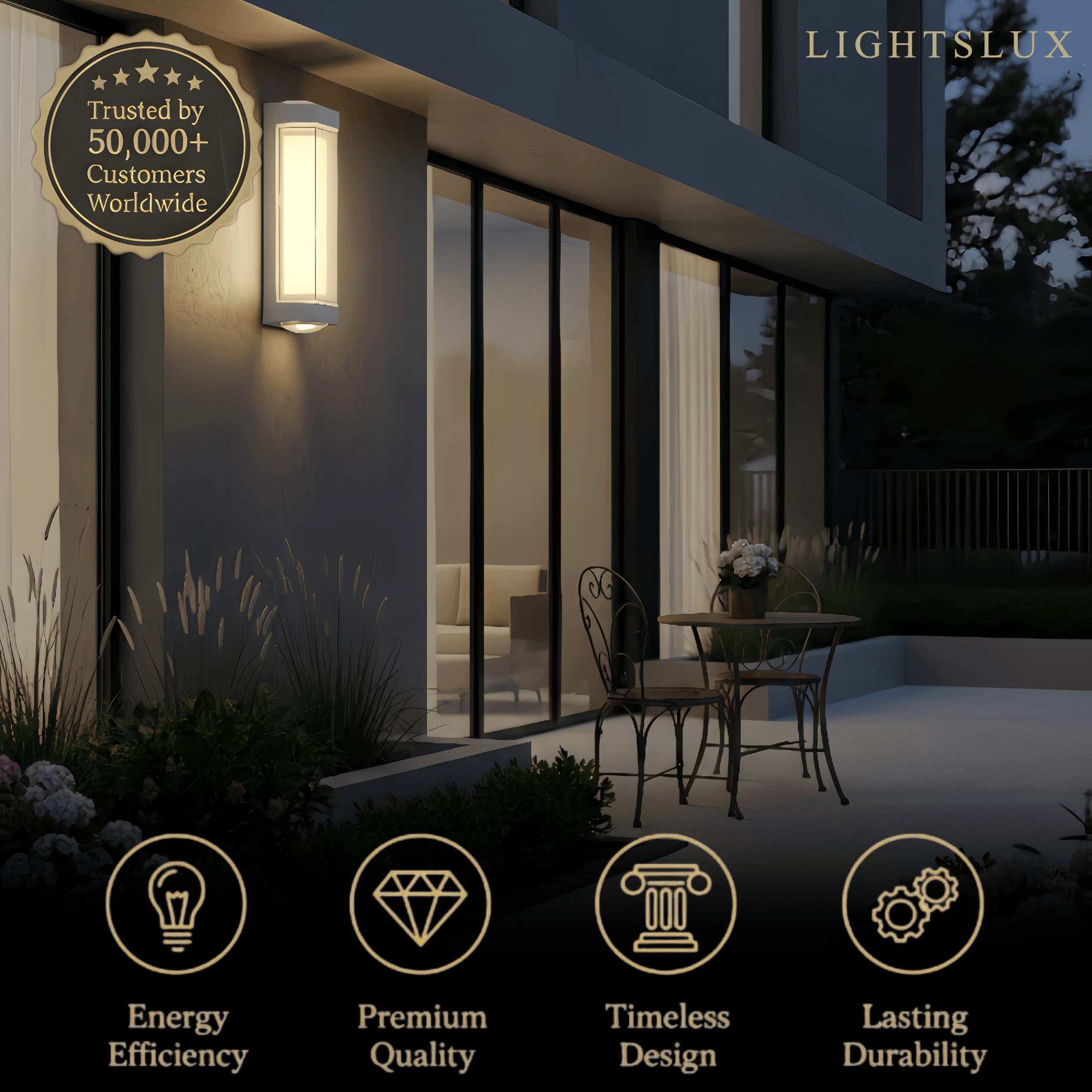 Nordic Outdoor Wall Lamp – White/Black Acrylic Light for Courtyard/Patio - Flindria