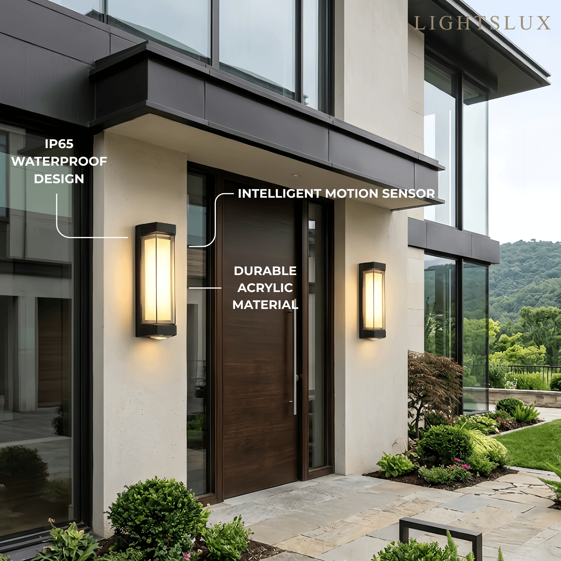 Nordic Outdoor Wall Lamp – White/Black Acrylic Light for Courtyard/Patio - Flindria
