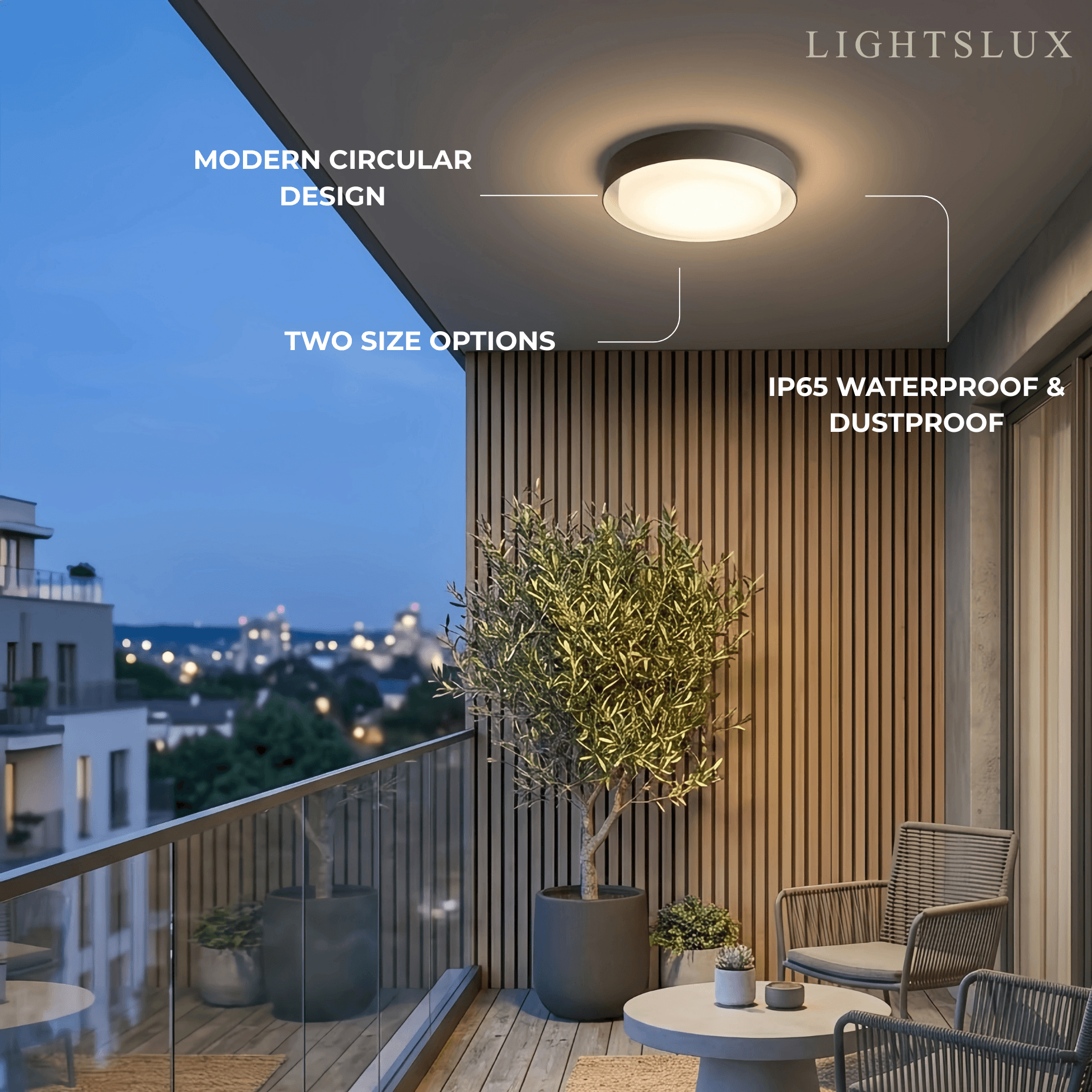 Modern Black Outdoor Ceiling Lights Metal Acrylic Round Outdoor - Flindria