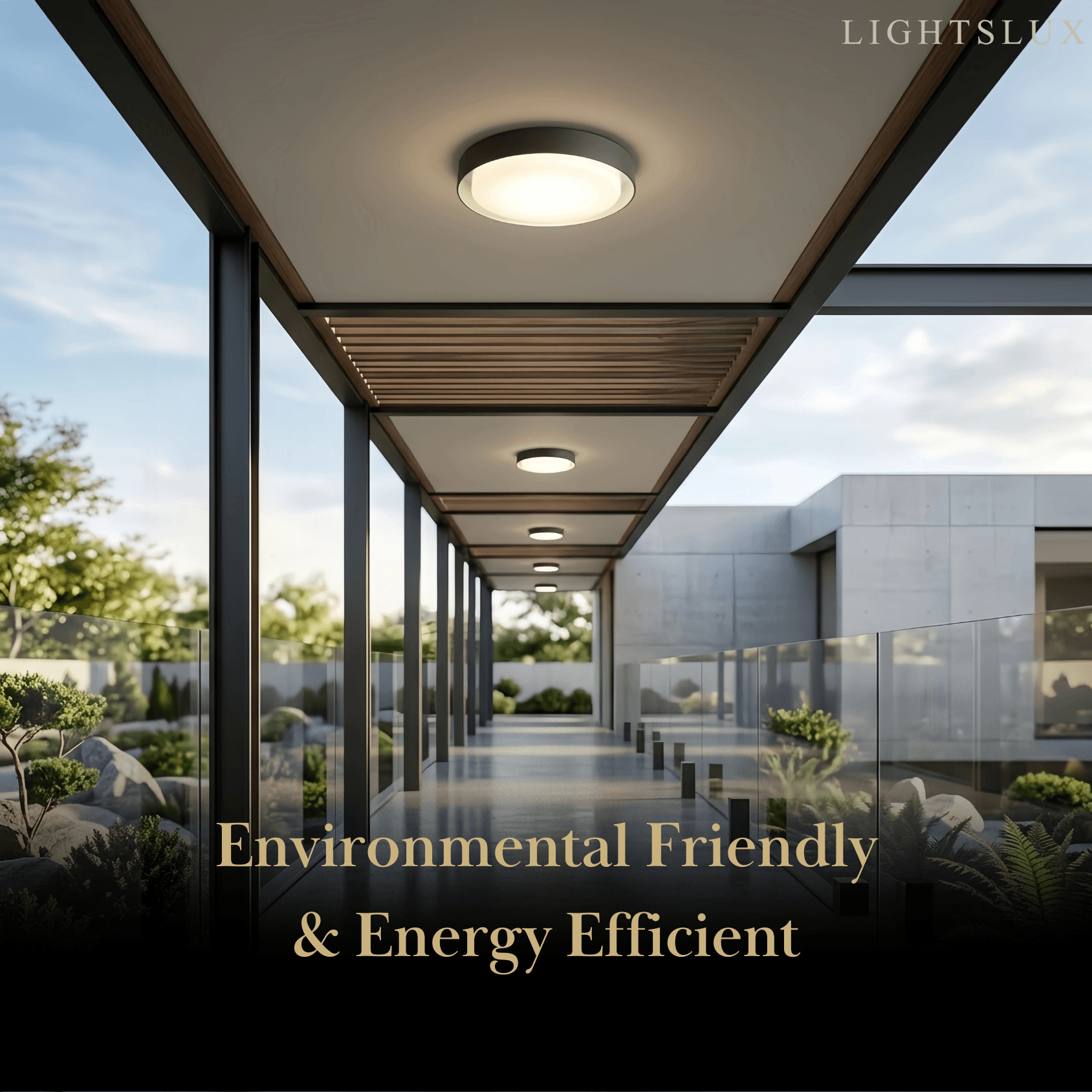 Modern Black Outdoor Ceiling Lights Metal Acrylic Round Outdoor - Flindria