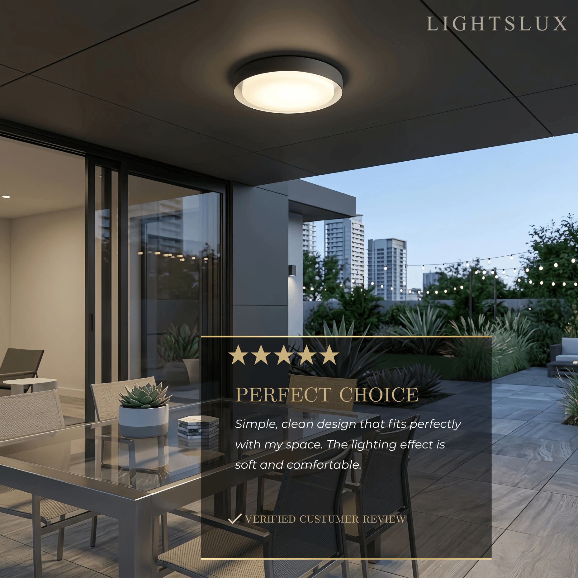 Modern Black Outdoor Ceiling Lights Metal Acrylic Round Outdoor - Flindria