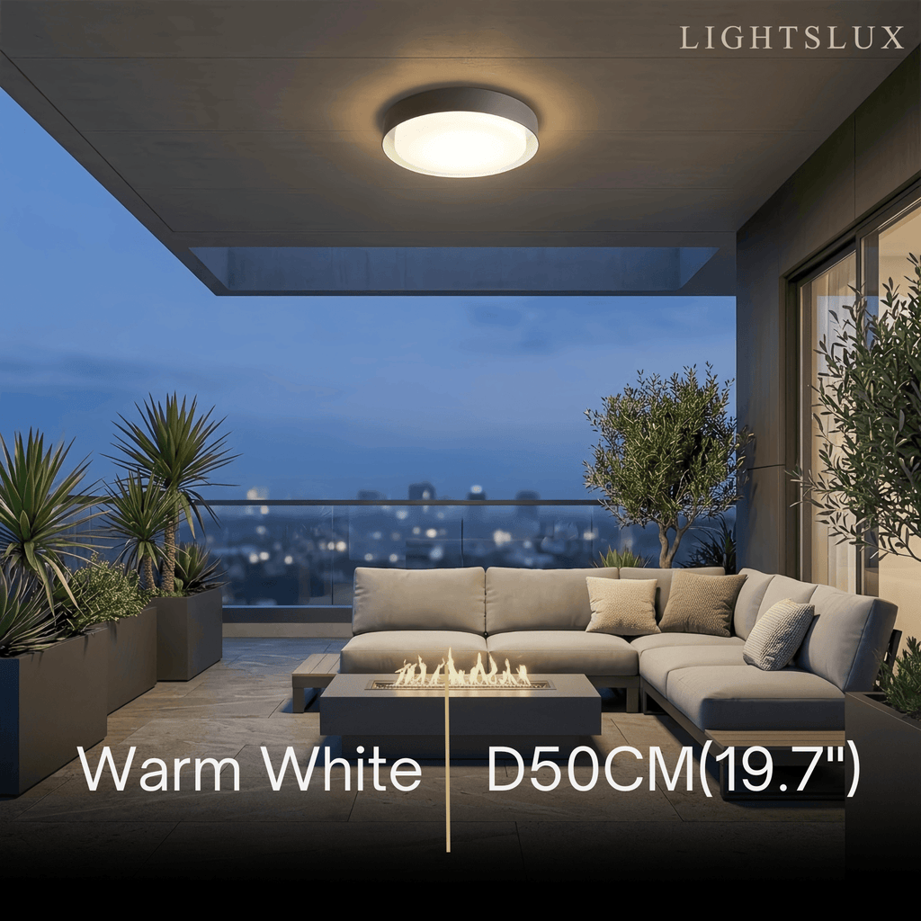Modern Black Outdoor Ceiling Lights Metal Acrylic Round Outdoor - Flindria