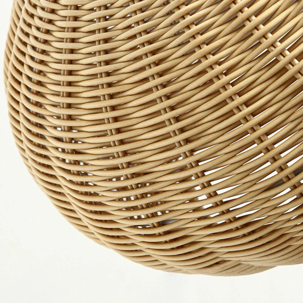 Farmhouse Coffee/Beige Outdoor Pendant Light Rattan Lantern Garden - Flindria