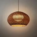 Farmhouse Coffee/Beige Outdoor Pendant Light Rattan Lantern Garden - Flindria