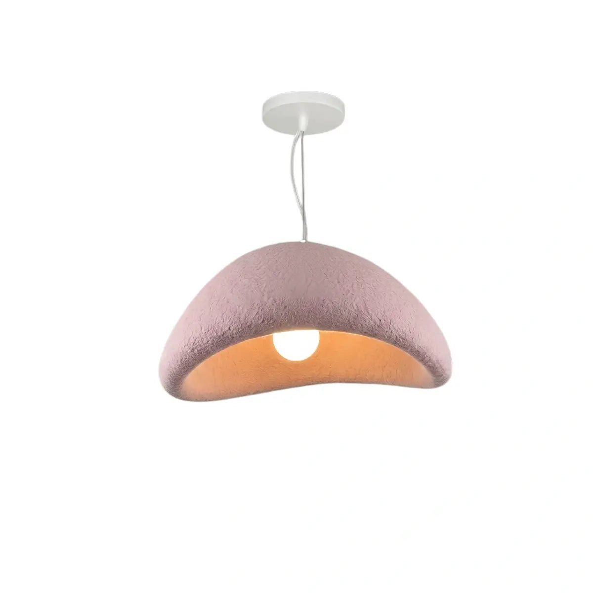 Art Deco Pink Pendant Light - Bread Shape Polystyrene & Metal for Dining Room - Flindria
