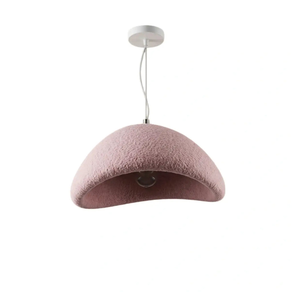 Art Deco Pink Pendant Light - Bread Shape Polystyrene & Metal for Dining Room - Flindria