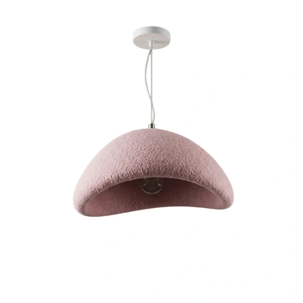 Art Deco Pink Pendant Light - Bread Shape Polystyrene & Metal for Dining Room - Flindria