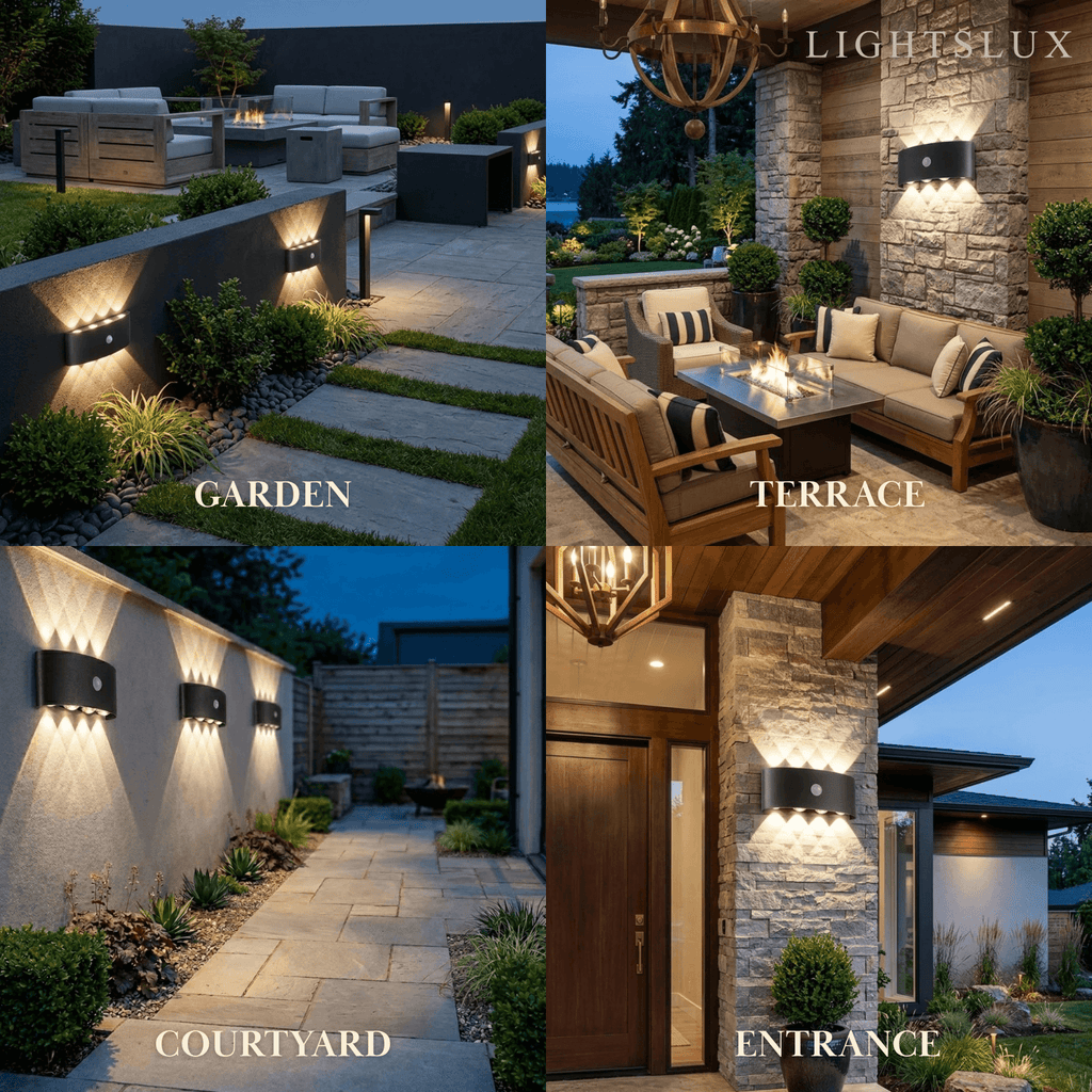 Modern Outdoor Wall Lamp - Black/White Metal Design for Corridor & Garden - Flindria