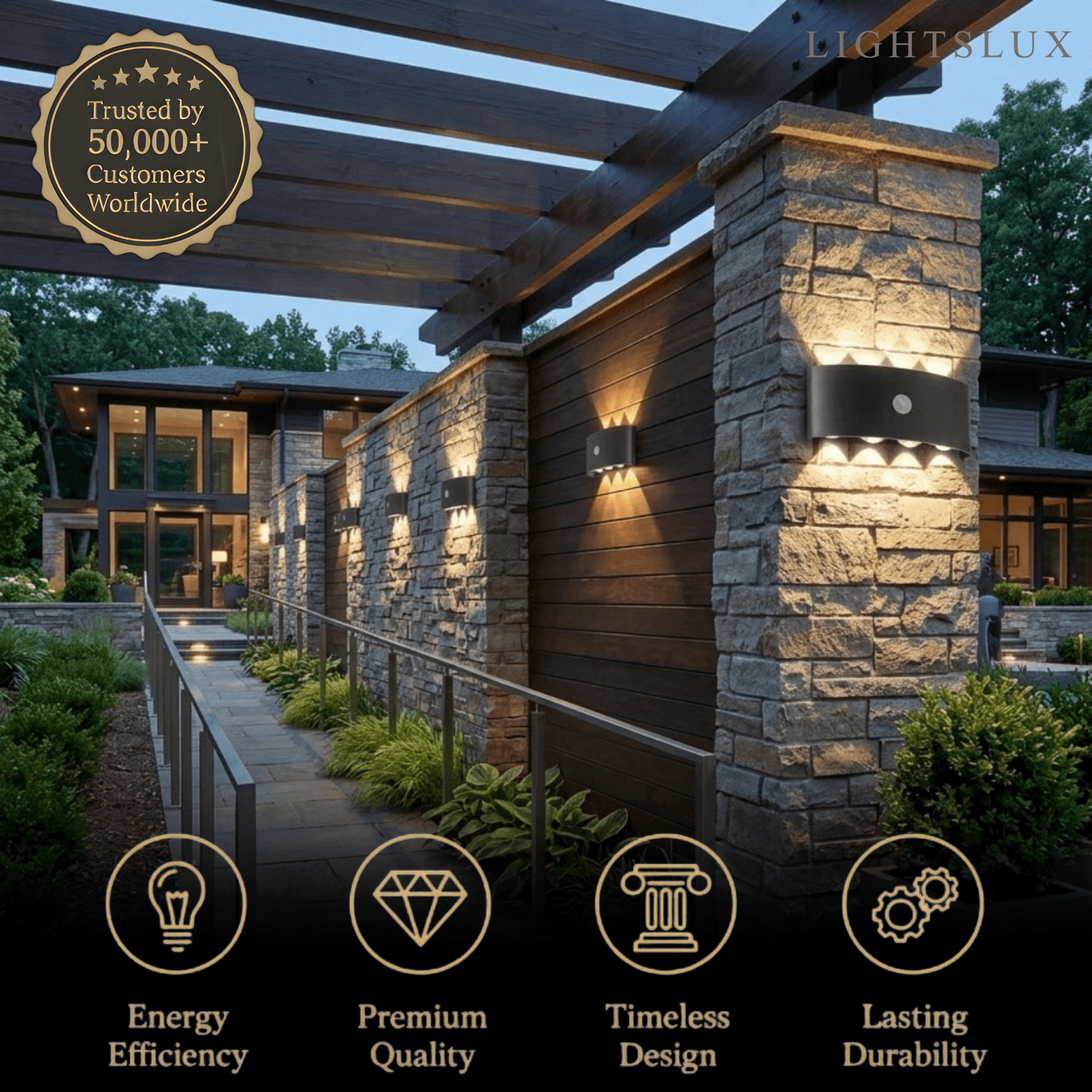 Modern Outdoor Wall Lamp - Black/White Metal Design for Corridor & Garden - Flindria