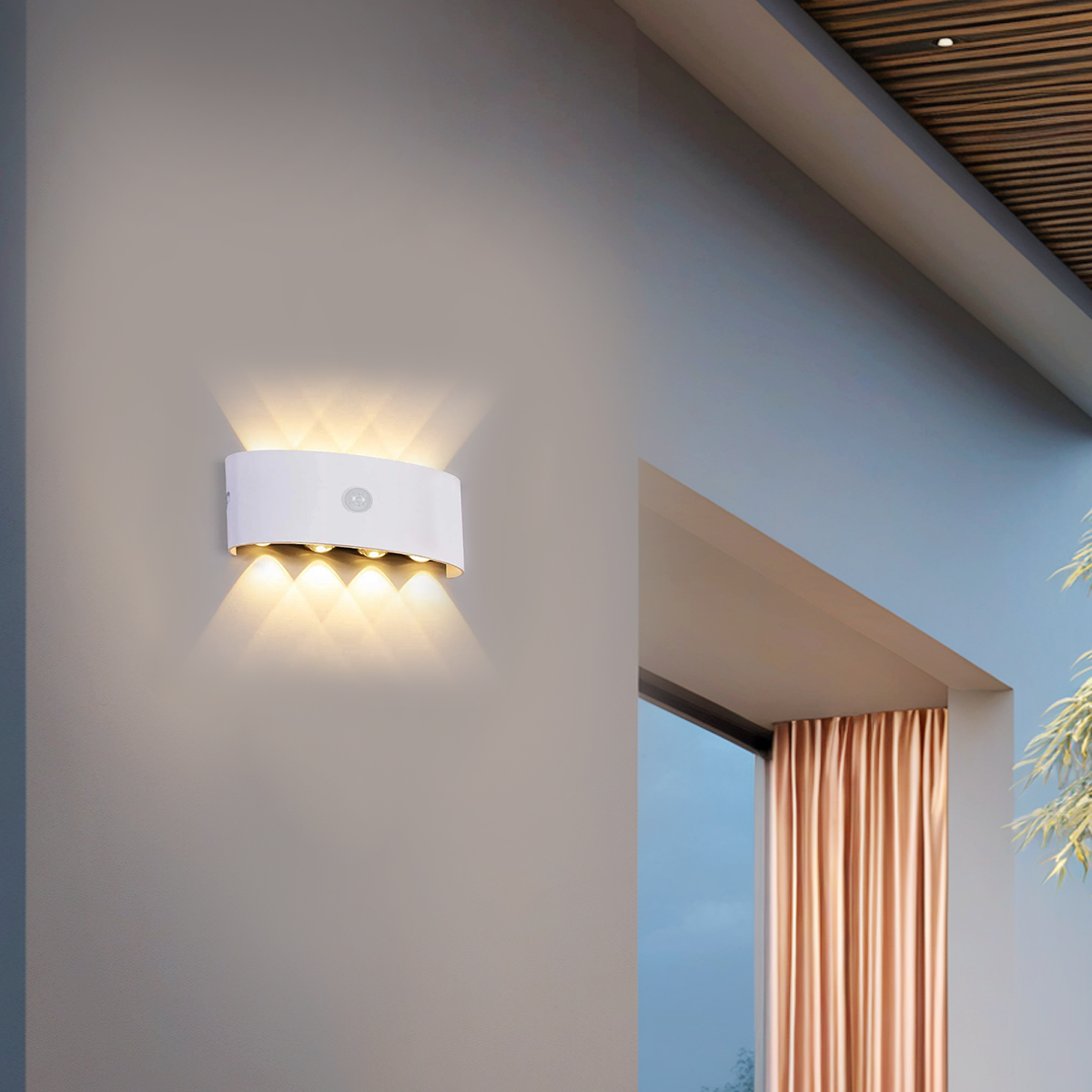 Modern Outdoor Wall Lamp - Black/White Metal Design for Corridor & Garden - Flindria