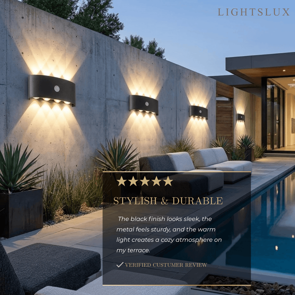 Modern Outdoor Wall Lamp - Black/White Metal Design for Corridor & Garden - Flindria