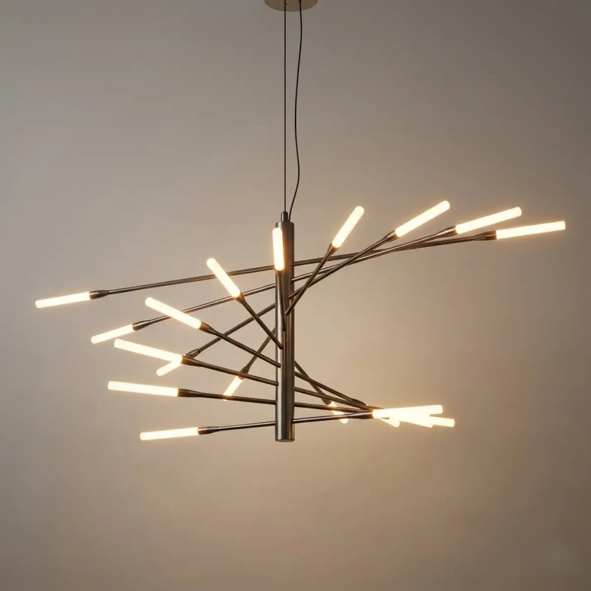 Moderní kovový/akrylový lustr - černo-zlatý spirálový design pro jídelnu/obývací pokoj - Flindria