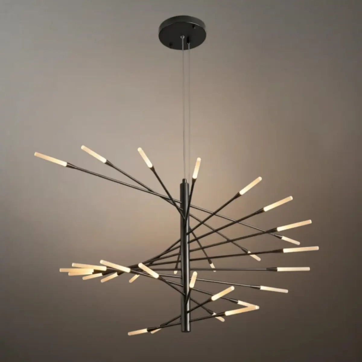 Moderní kovový/akrylový lustr - černo-zlatý spirálový design pro jídelnu/obývací pokoj - Flindria