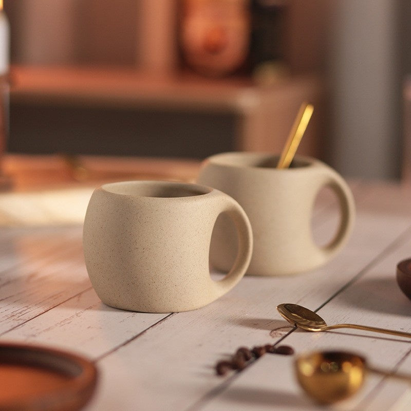 Hana keramisk kaffekoppsset med japansk inspiration — bambufat och sked ingår