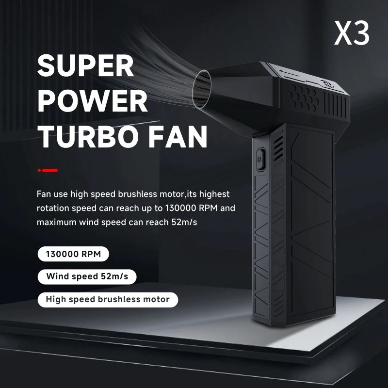 Mini-Turbo-Jet-Lüfter X3 - 130.000 RPM, Windgeschwindigkeiten bis zu 52 m/s