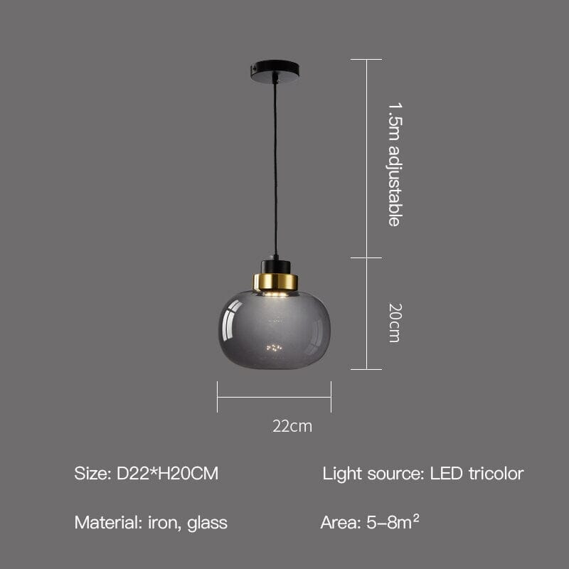 Luma Glas-Pendelleuchte mit nordischem Retro-Glühen