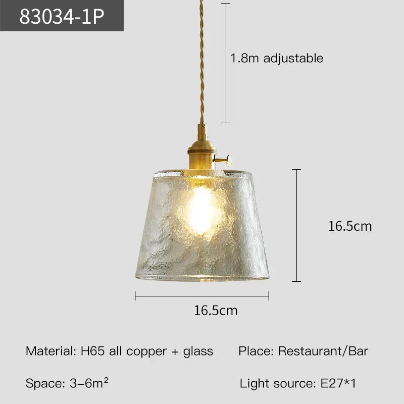 Lumera Pendelleuchte mit Kupferglas und LED-Beleuchtung
