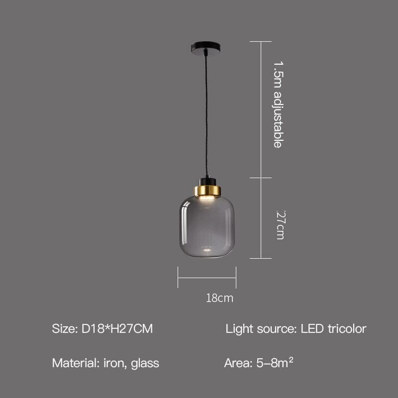 Luma Glas-Pendelleuchte mit nordischem Retro-Glühen