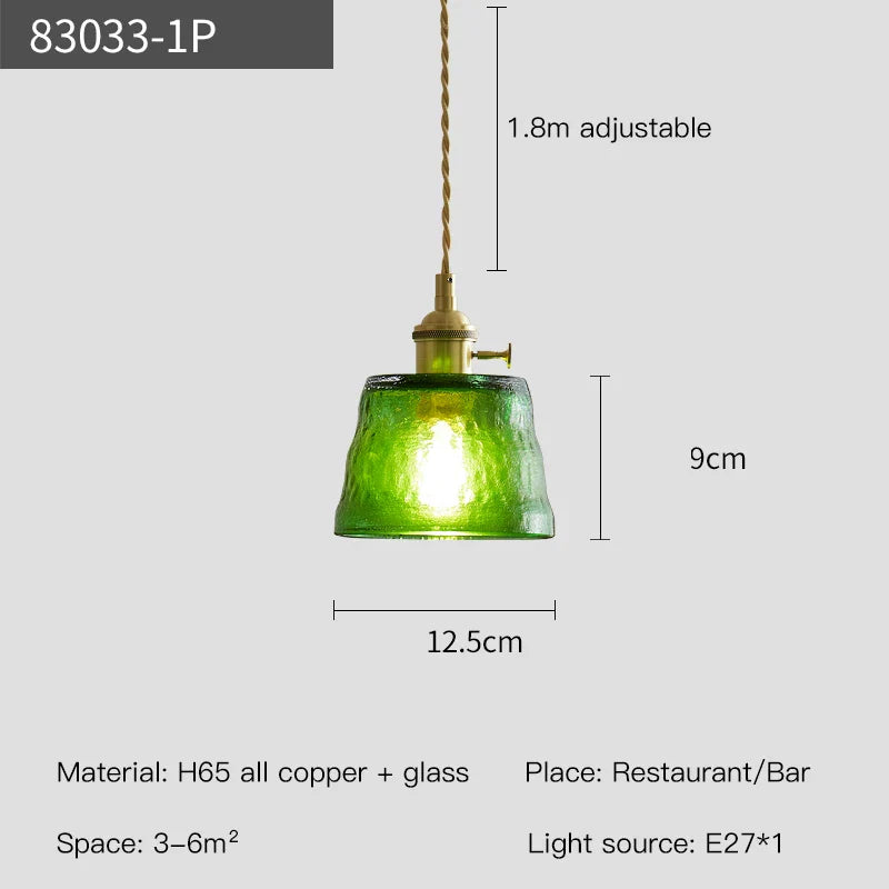 Lumera Pendelleuchte mit Kupferglas und LED-Beleuchtung