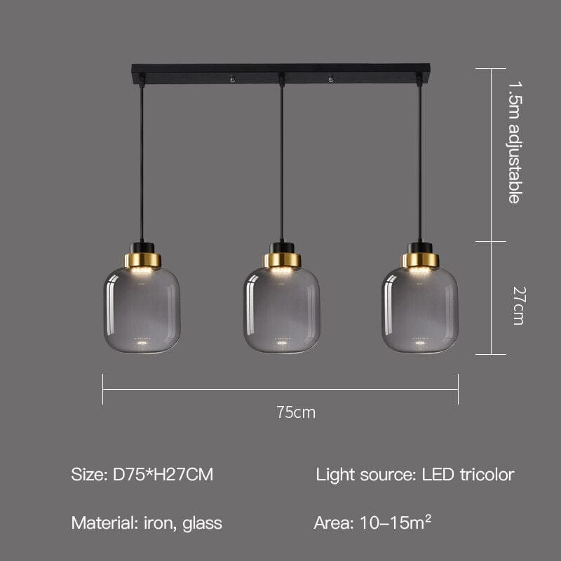 Luma Glas-Pendelleuchte mit nordischem Retro-Glühen