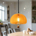 Autumnelle Pumpkin-Shaped Pendant Light With Adjustable Metal And Wood