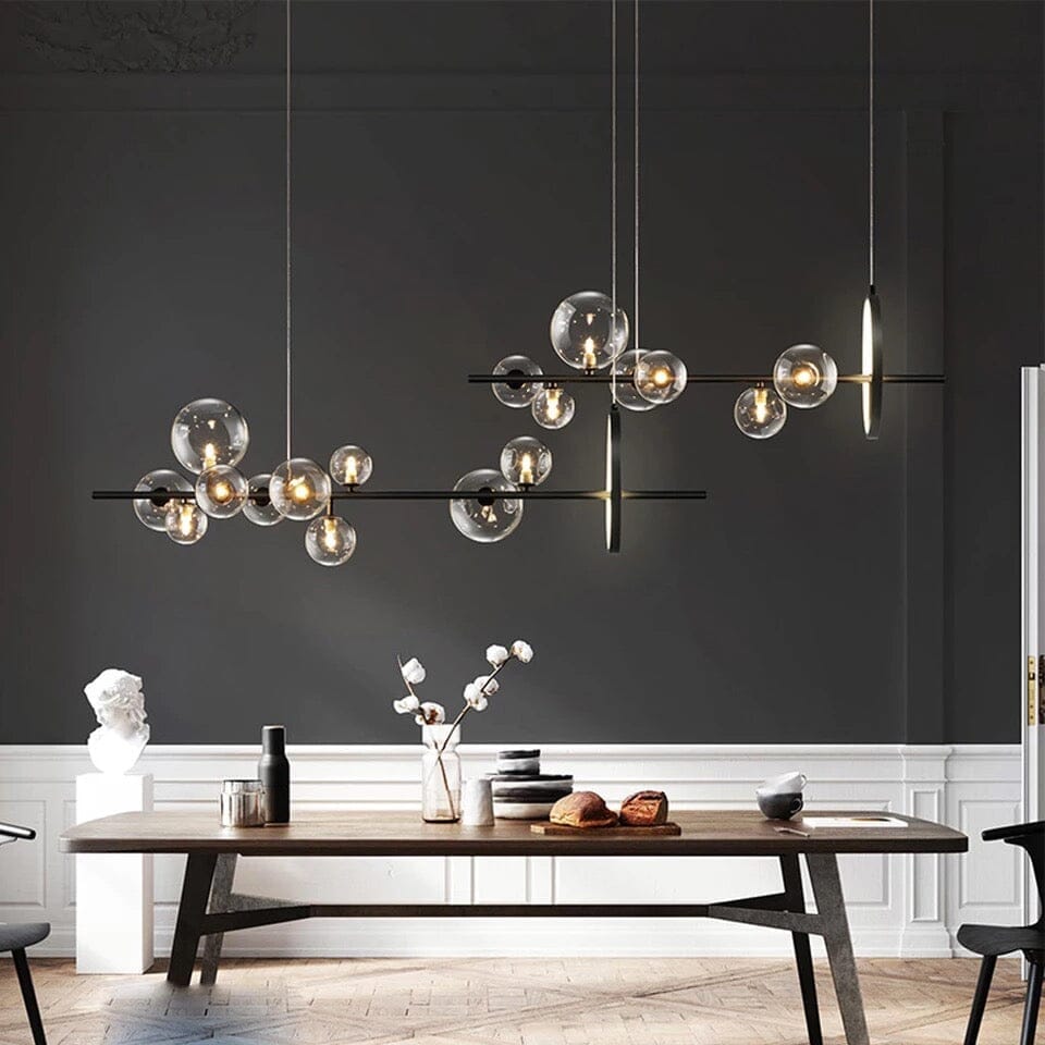 AstraLume Dual-Style LED-Kronleuchter mit Glaselementen und Aluminiumrahmen für moderne Häuser