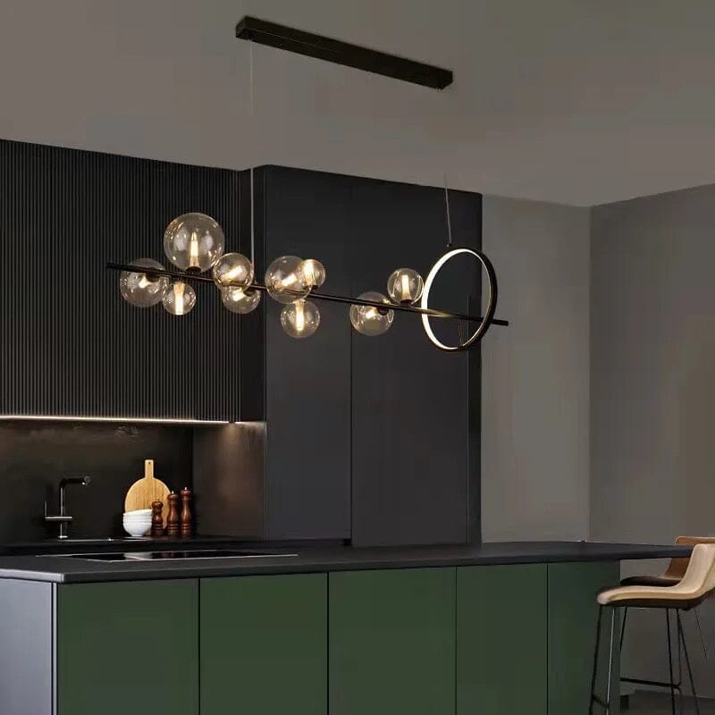 AstraLume Dual-Style LED-Kronleuchter mit Glaselementen und Aluminiumrahmen für moderne Häuser
