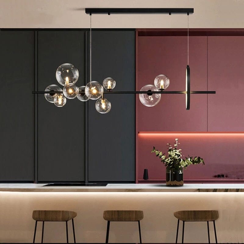 AstraLume Dual-Style LED-Kronleuchter mit Glaselementen und Aluminiumrahmen für moderne Häuser