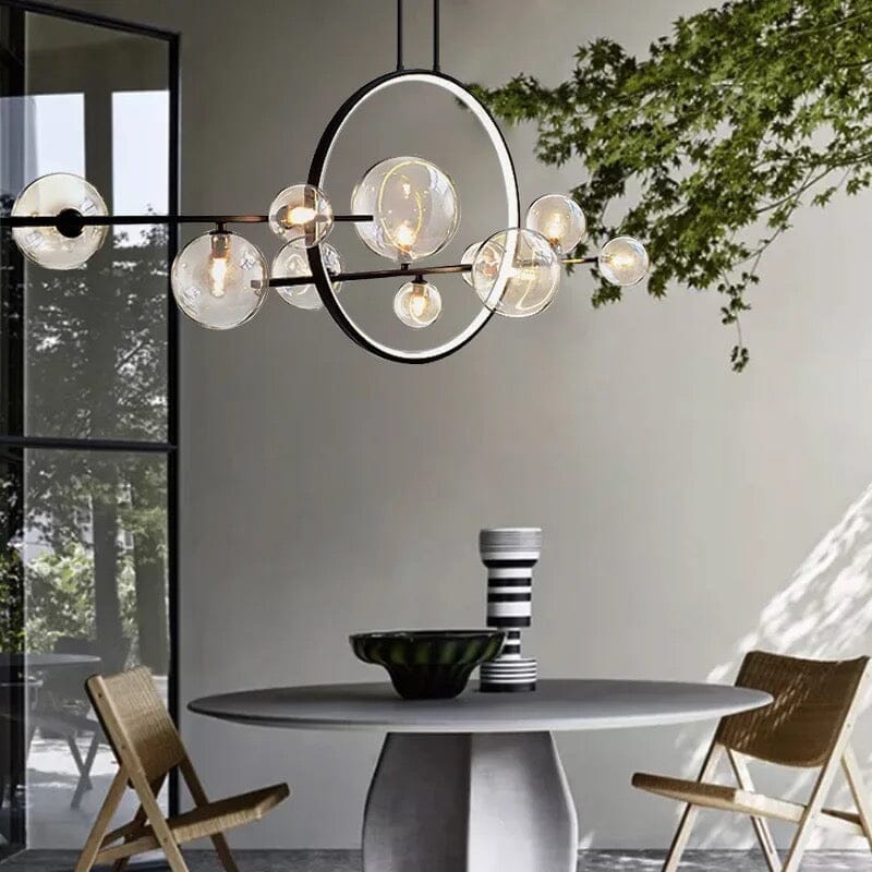 AstraLume Dual-Style LED-Kronleuchter mit Glaselementen und Aluminiumrahmen für moderne Häuser