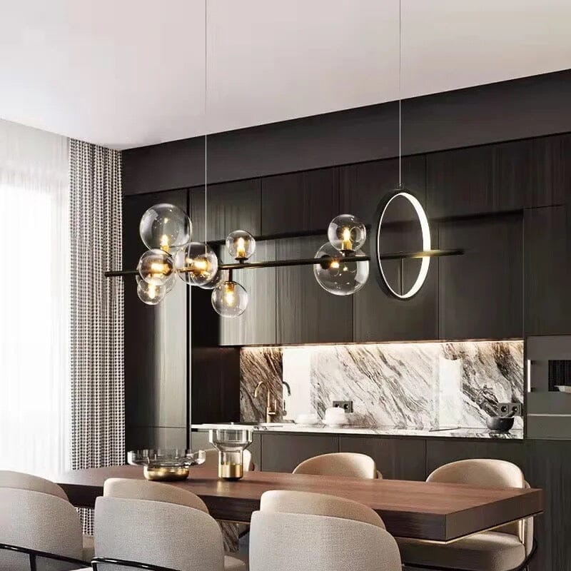 AstraLume Dual-Style LED-Kronleuchter mit Glaselementen und Aluminiumrahmen für moderne Häuser