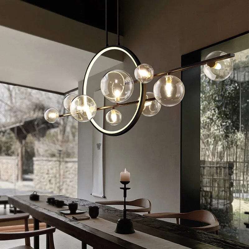 AstraLume Dual-Style LED-Kronleuchter mit Glaselementen und Aluminiumrahmen für moderne Häuser