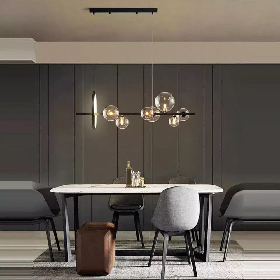 AstraLume Dual-Style LED-Kronleuchter mit Glaselementen und Aluminiumrahmen für moderne Häuser