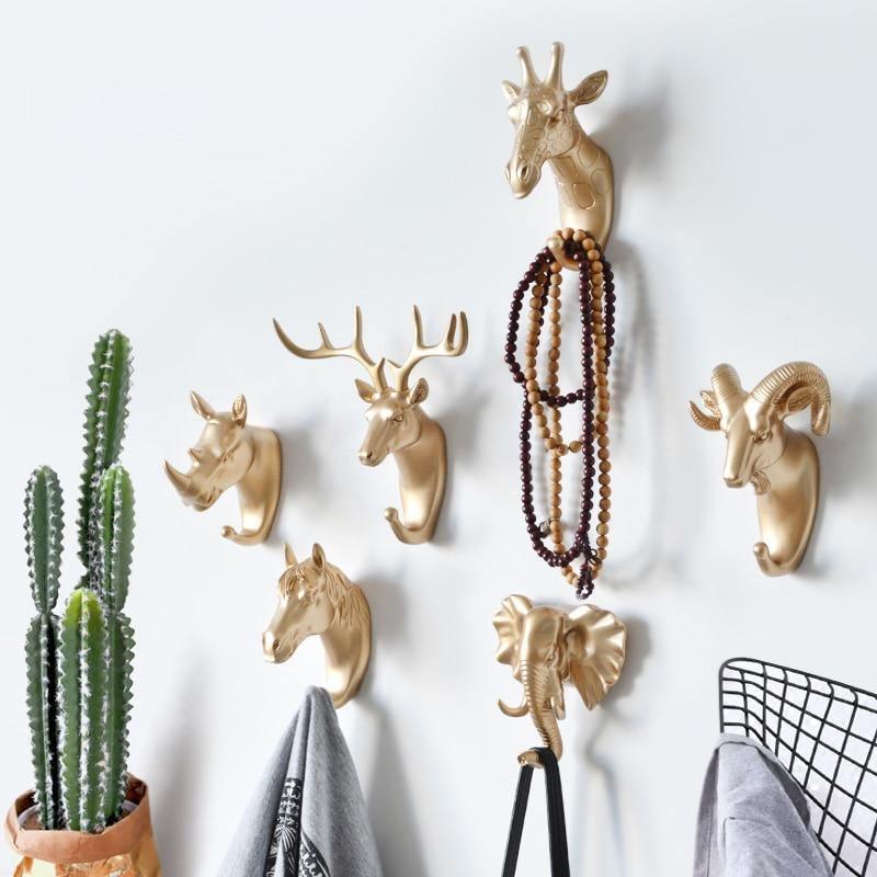 Ganci da parete a forma di animali — organizer decorativo per chiavi, asciugamani e borse