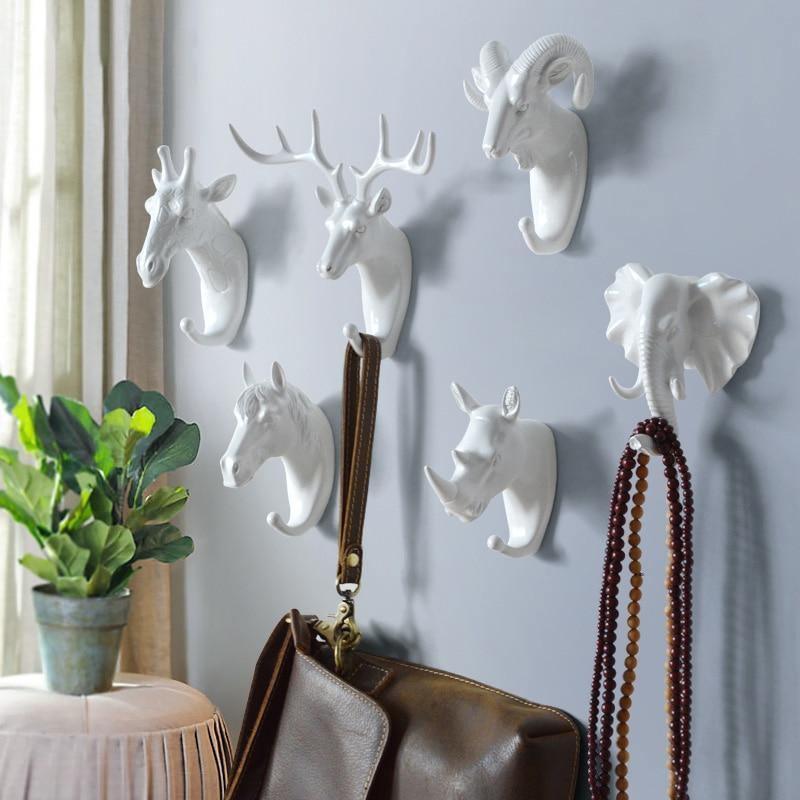 Ganci da parete a forma di animali — organizer decorativo per chiavi, asciugamani e borse