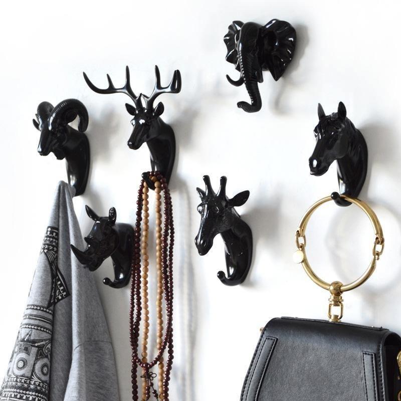 Ganci da parete a forma di animali — organizer decorativo per chiavi, asciugamani e borse