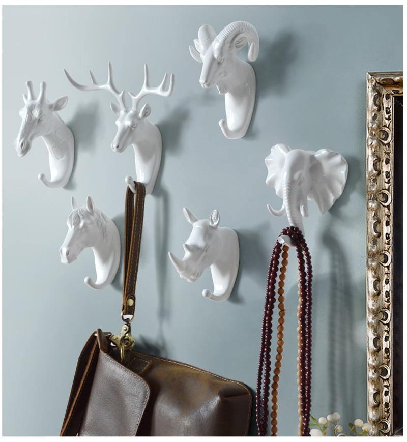 Ganci da parete a forma di animali — organizer decorativo per chiavi, asciugamani e borse