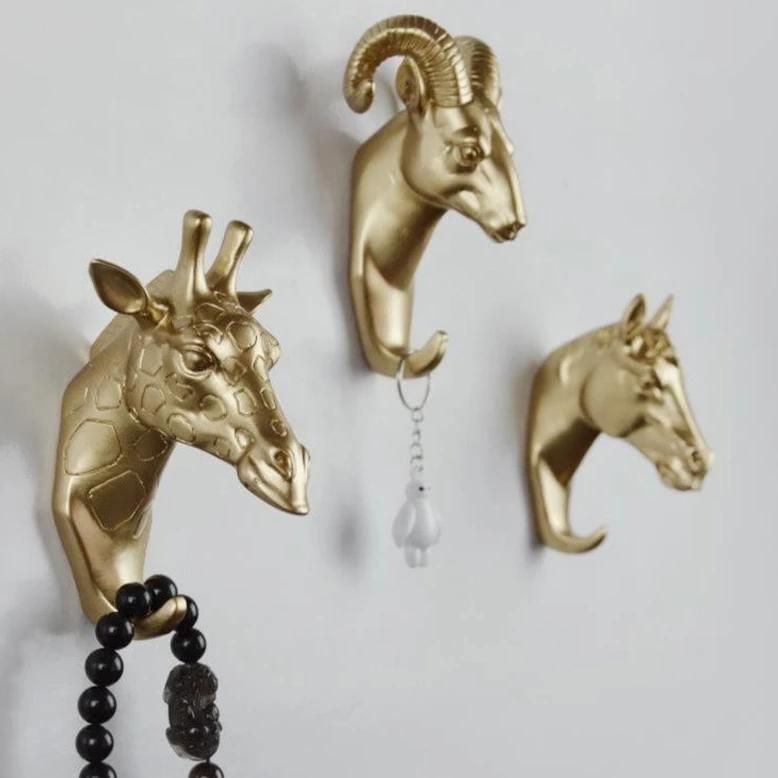 Ganci da parete a forma di animali — organizer decorativo per chiavi, asciugamani e borse
