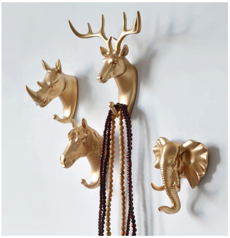 Ganci da parete a forma di animali — organizer decorativo per chiavi, asciugamani e borse