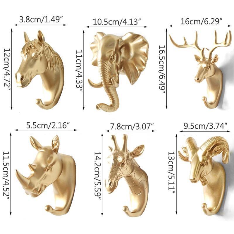 Ganci da parete a forma di animali — organizer decorativo per chiavi, asciugamani e borse