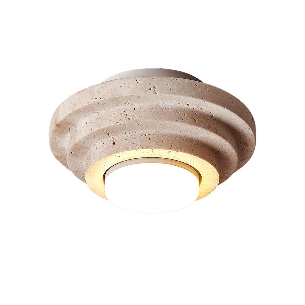 Solstone LED Travertine Ceiling Light With Soft Ambience