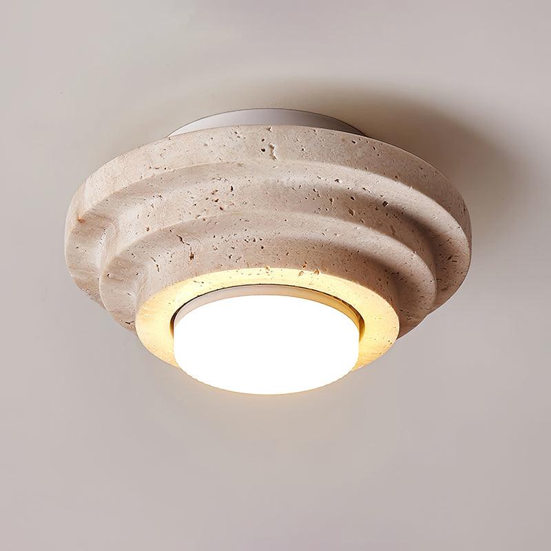 Solstone LED Travertine Ceiling Light With Soft Ambience