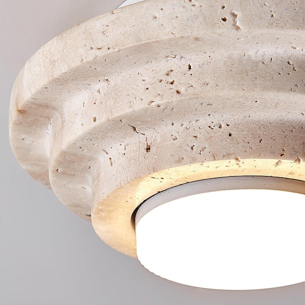 Solstone LED Travertine Ceiling Light With Soft Ambience