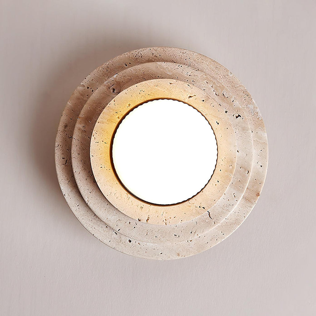 Solstone LED Travertine Ceiling Light With Soft Ambience