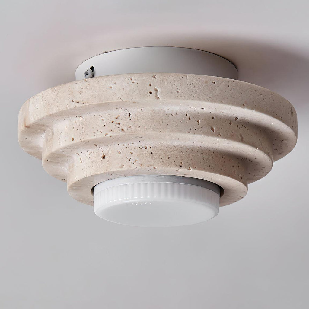 Solstone LED Travertine Ceiling Light With Soft Ambience