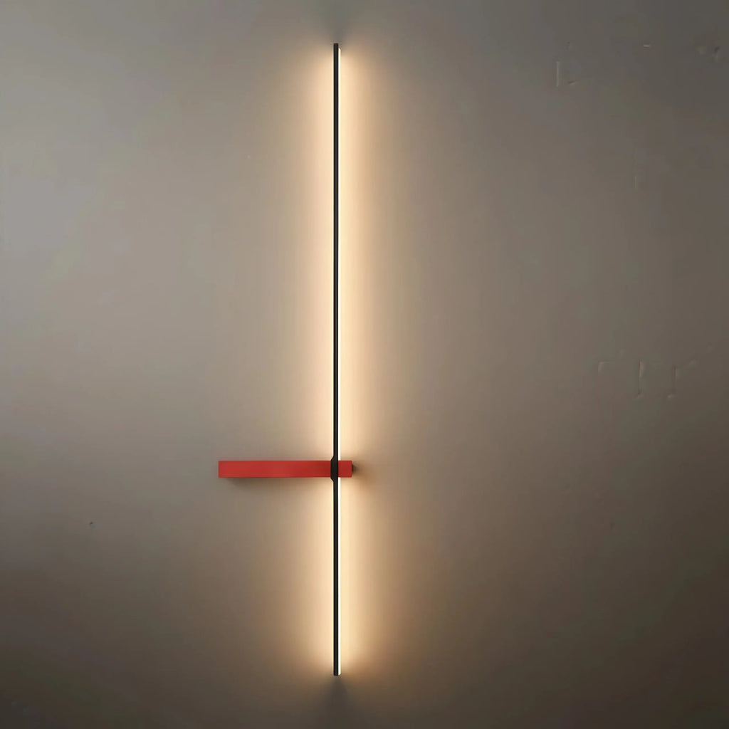 Minimalist Linear LED Wall Lamp – Black/White/ Red for Living Room - Flindria