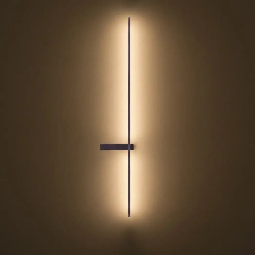 Minimalist Linear LED Wall Lamp – Black/White/ Red for Living Room - Flindria