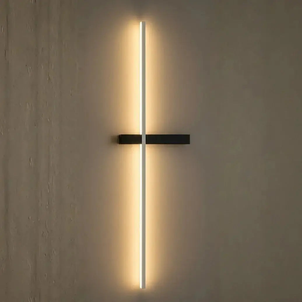 Minimalist Linear LED Wall Lamp – Black/White/ Red for Living Room - Flindria