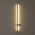 Modern Linear LED Wall Lamp – Black Solar & Sensor Light Outdoor - Flindria
