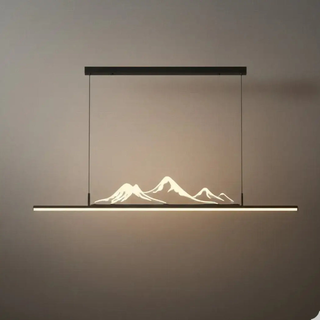 Modern Linear Pendant Light - Gold/Black Metal for Living Room - Flindria