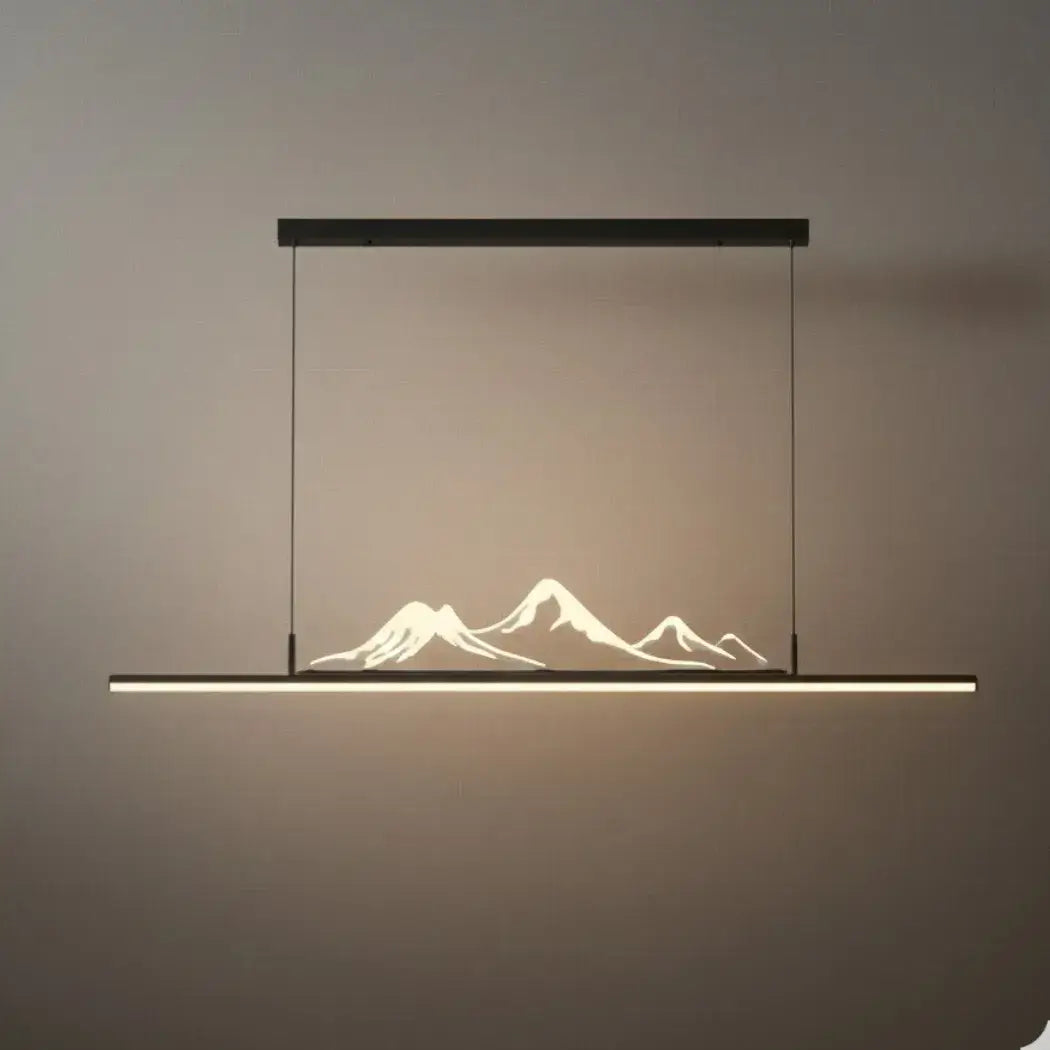 Modern Linear Pendant Light - Gold/Black Metal for Living Room - Flindria
